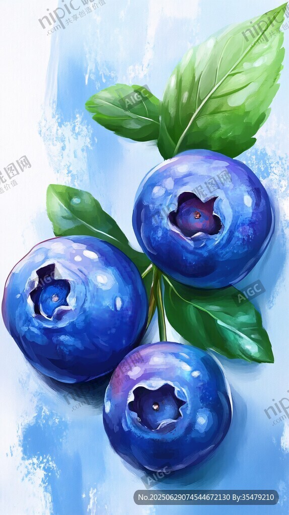 鮮潤(rùn)藍(lán)莓與綠葉的美妙組合
