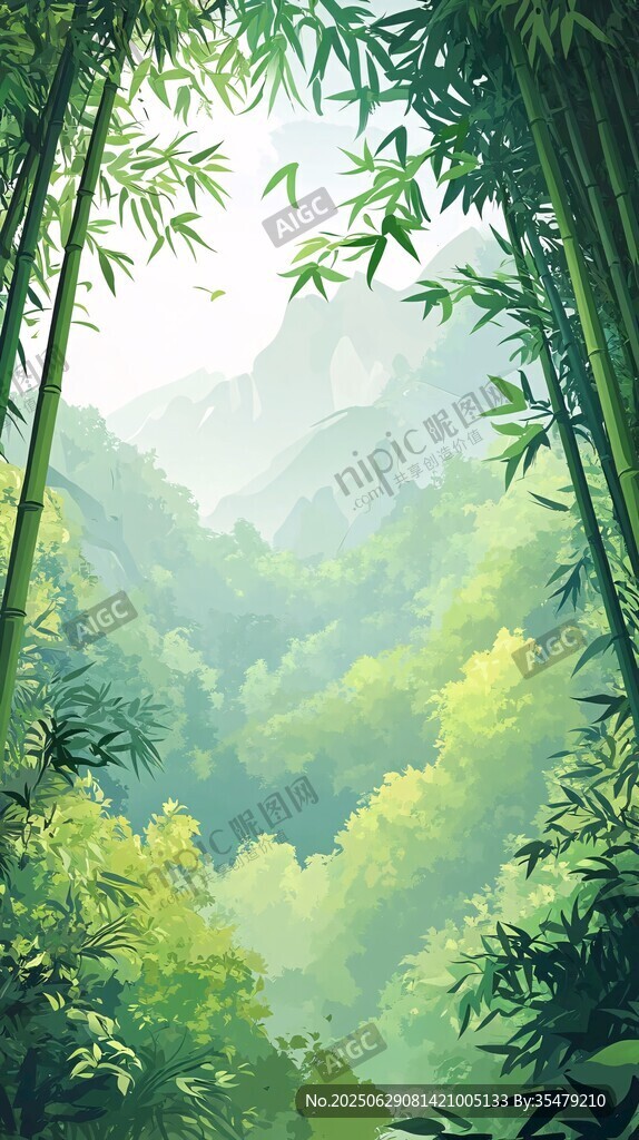 竹林深處的山水詩意畫卷