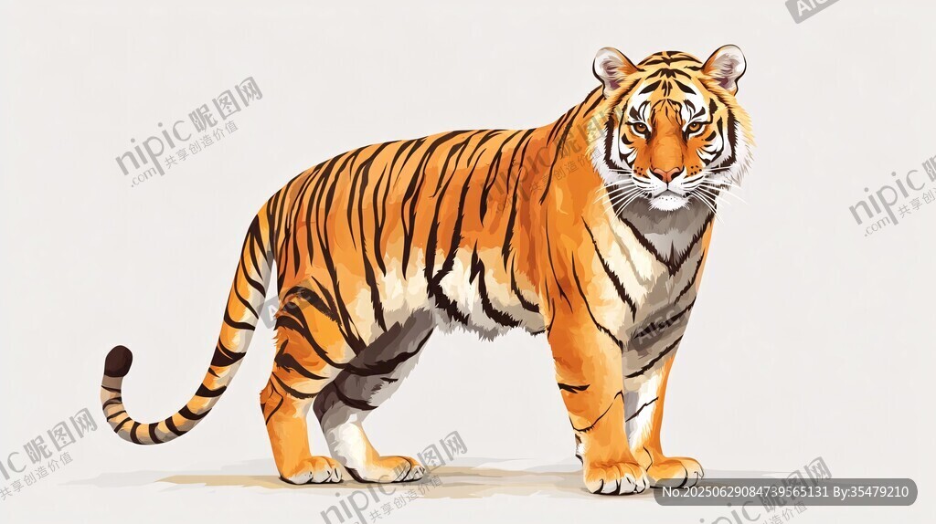 站立的斑斕猛虎