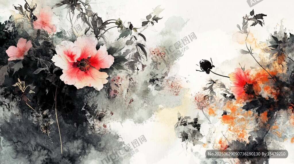 水墨花卉圖