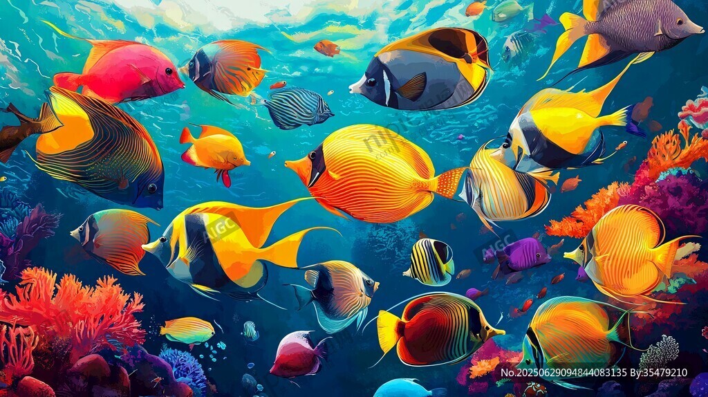 繽紛海底世界的多彩魚群