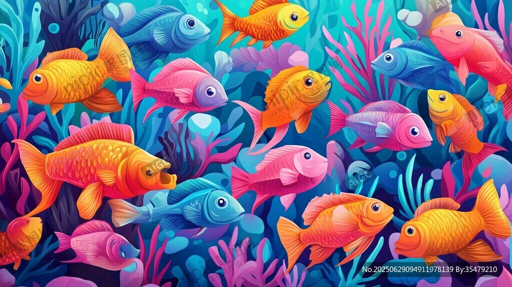 夢幻海底多彩魚群景觀