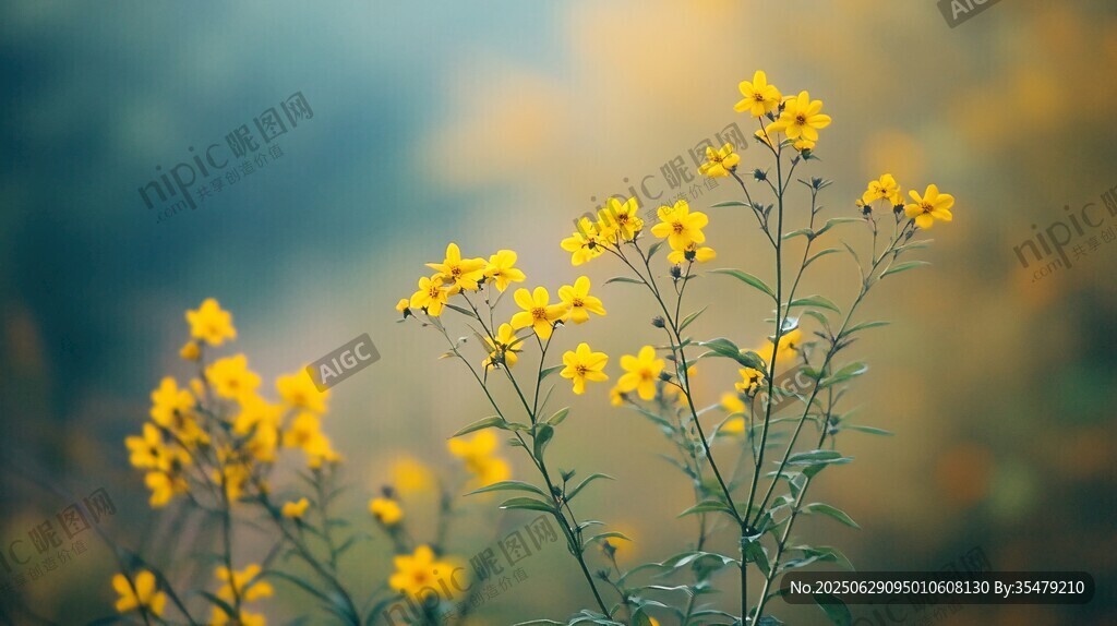 金黃小花綻放自然美景