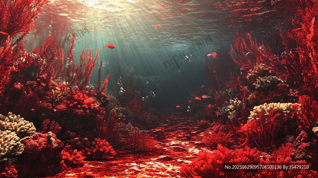 夢幻海底紅珊瑚世界