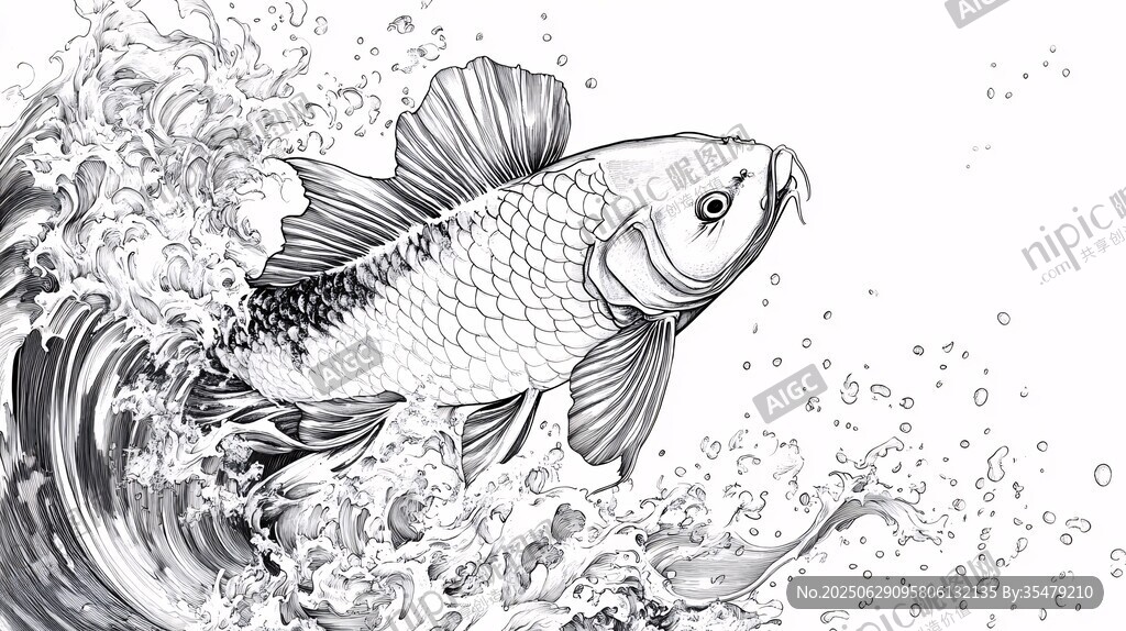 躍浪錦鯉