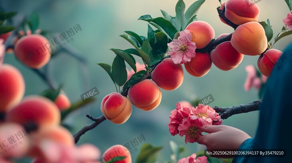 手觸桃枝 賞粉嫩鮮桃繁花