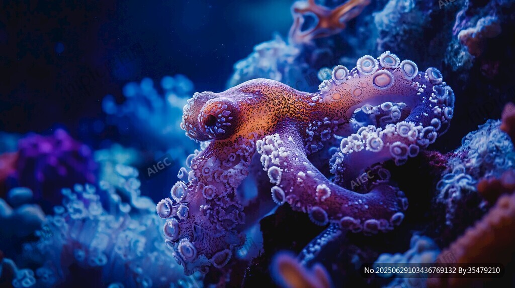 深海中的夢幻章魚