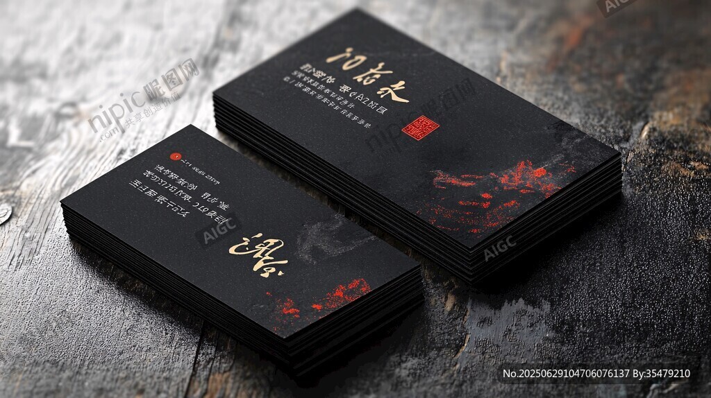 中式典雅風格商務名片設計