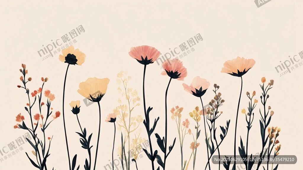 手繪花卉插畫