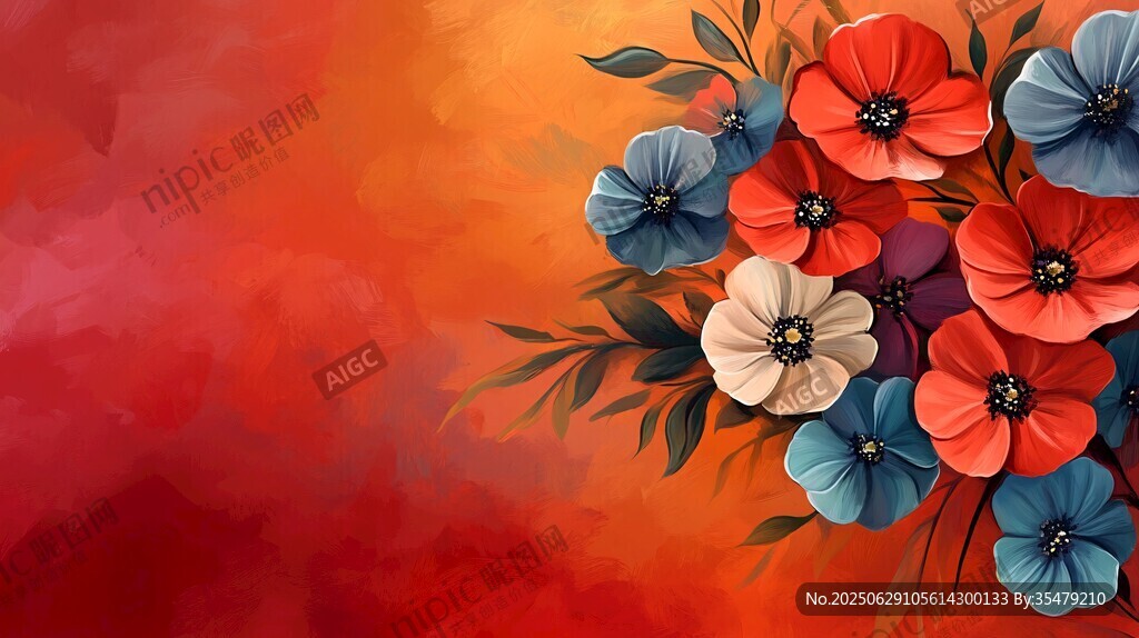絢麗花卉背景圖