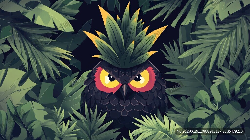 叢林中眼神銳利的神秘鳥