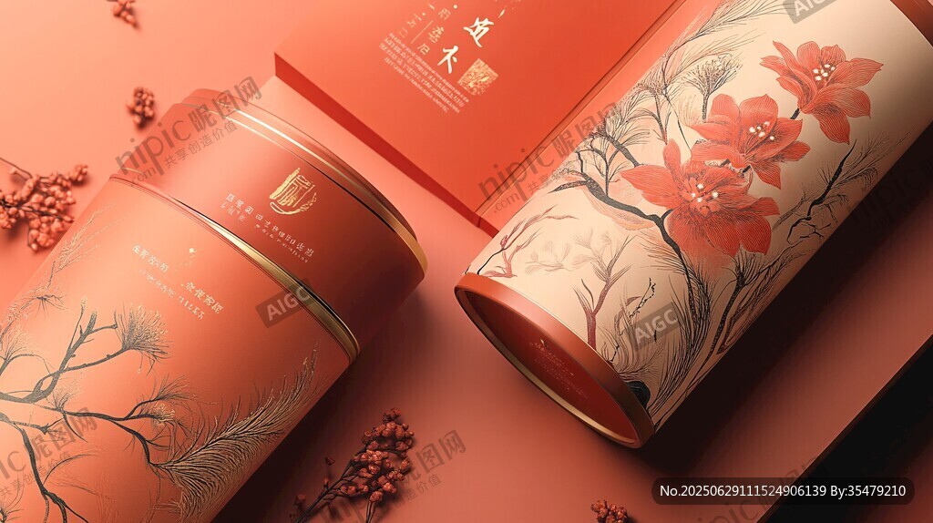 中式雅致茶葉罐包裝設計