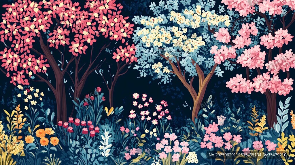 夢幻繁花森林景觀