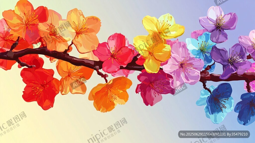 多彩花枝綻放美麗春光