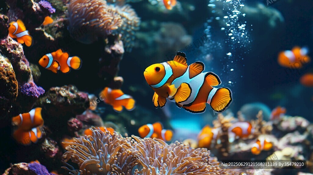 海底小丑魚暢游繽紛珊瑚間