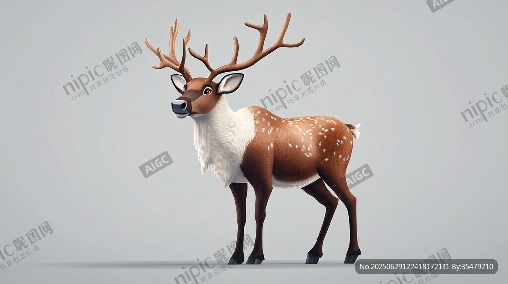 可愛斑點(diǎn)馴鹿3D形象展示