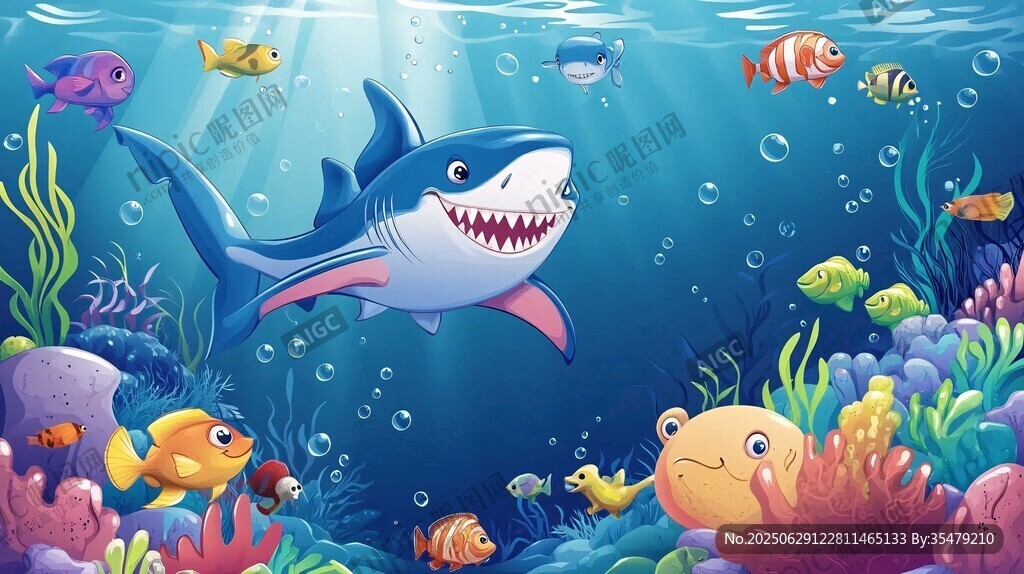 鯊魚暢游的海底歡樂世界