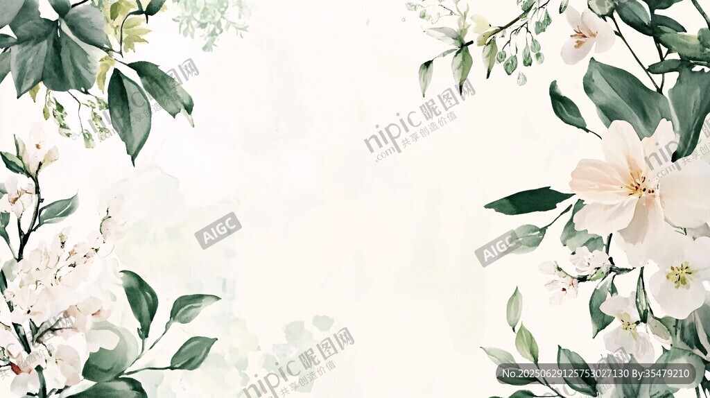 清新花卉邊框背景圖