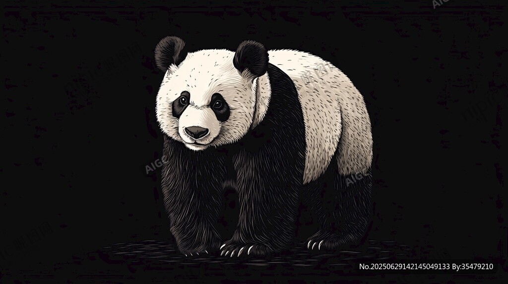 黑白熊貓的優雅姿態