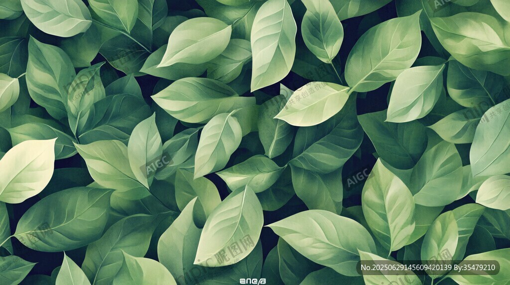 清新綠葉背景圖案