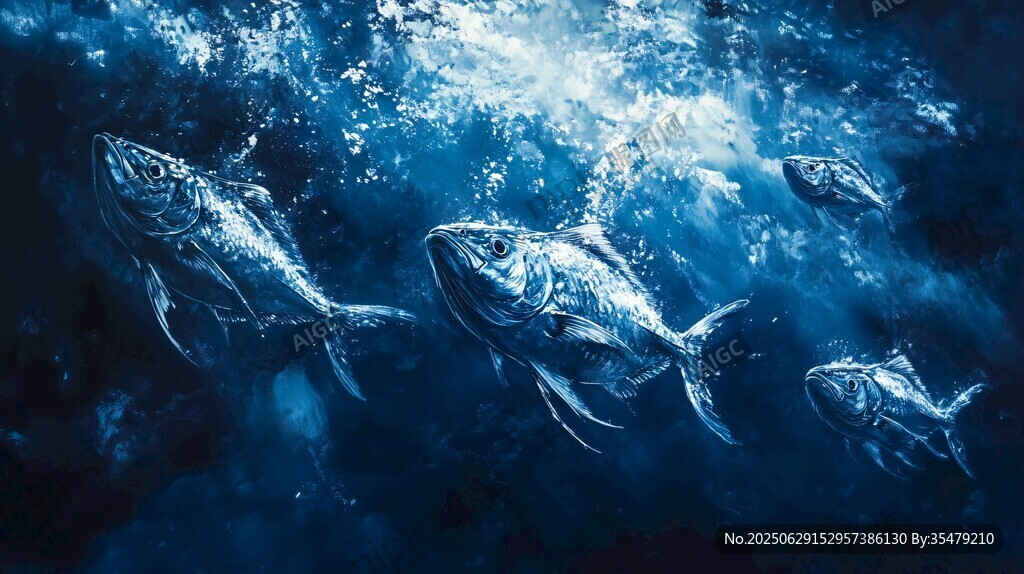 深海群魚游弋的夢幻景象