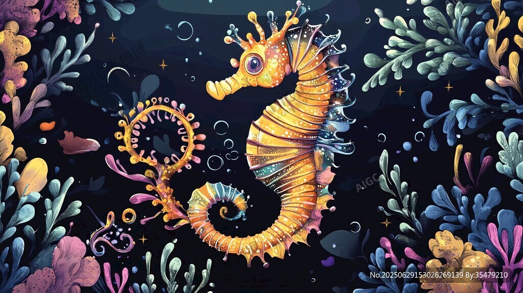 夢幻海馬暢游多彩海底世界
