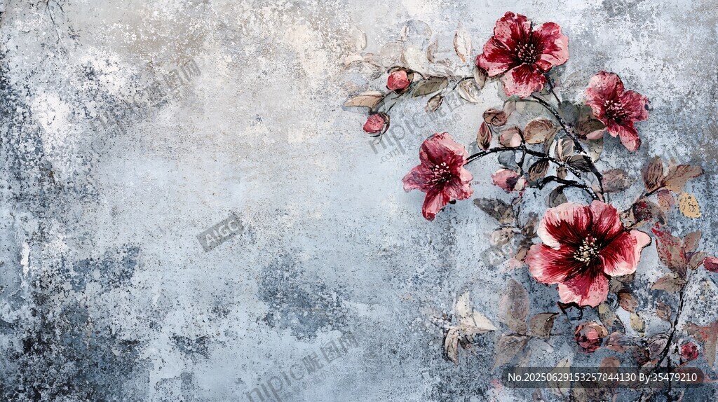 水墨風(fēng)花卉背景圖