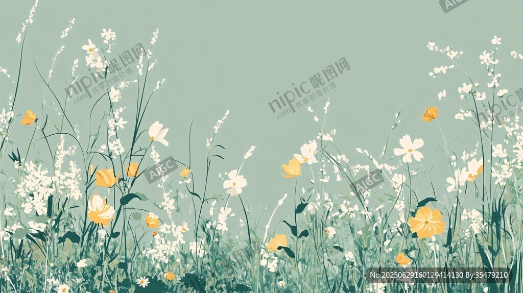 清新原野上的爛漫小花