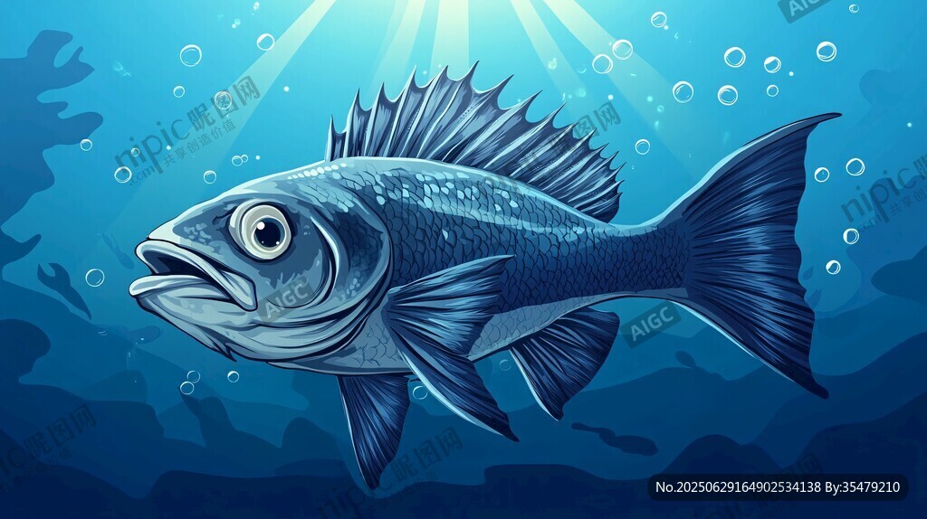 深海藍魚的夢幻水下景象