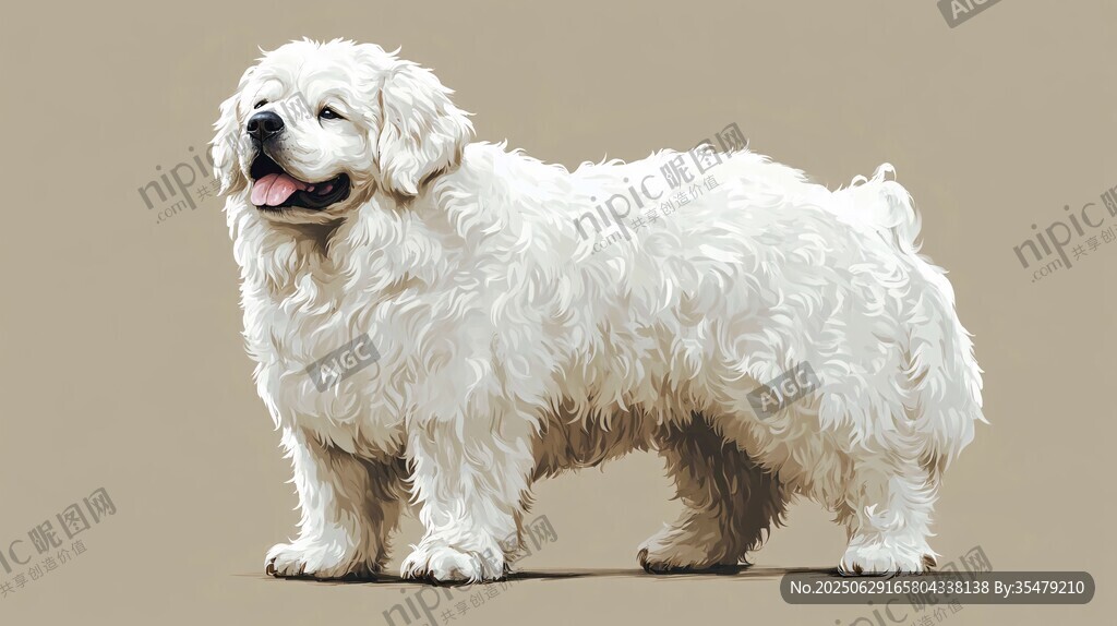 可愛白毛犬站立模樣
