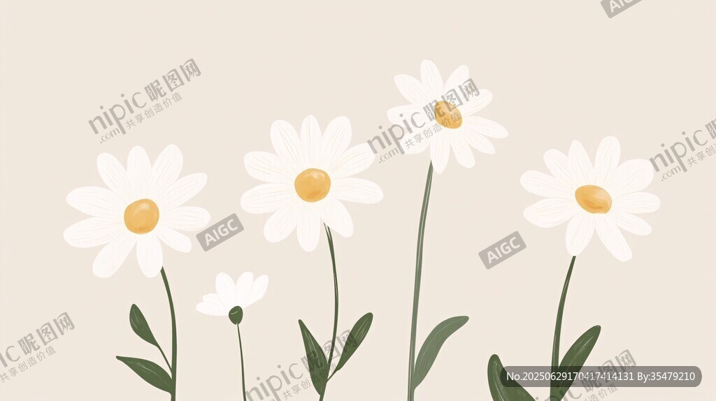 清新雛菊插畫