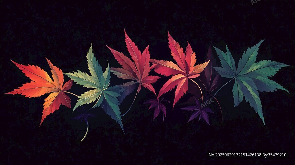 五彩楓葉的夢幻排列