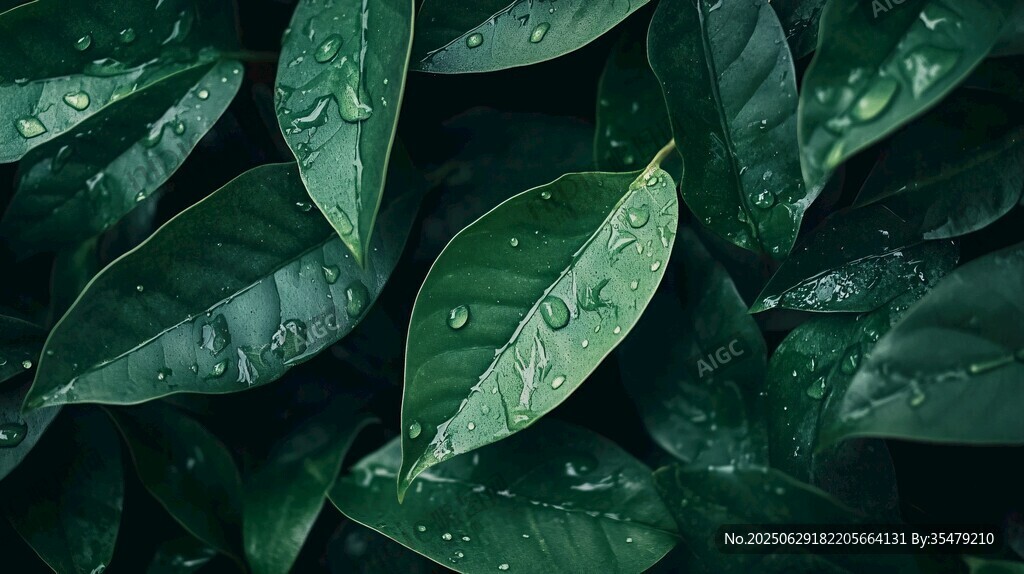 雨潤(rùn)綠葉生機(jī)盎然