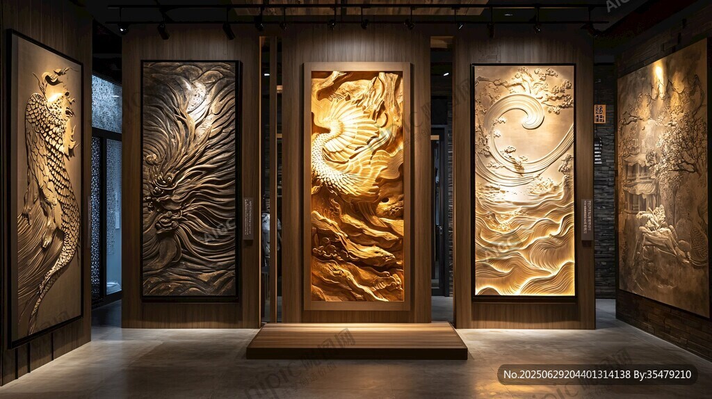 中式浮雕藝術(shù)展示空間