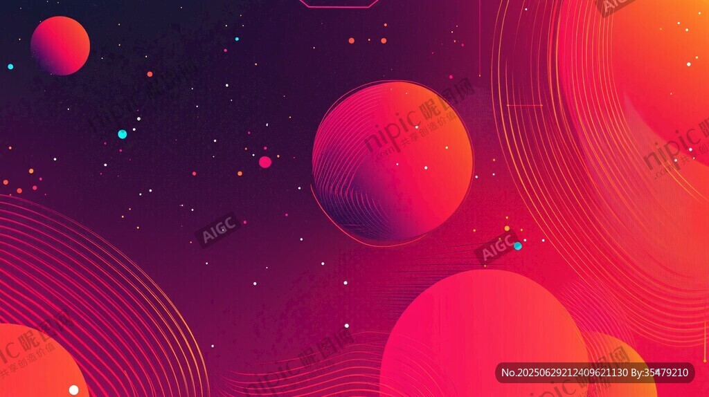 夢(mèng)幻宇宙星球絢麗背景圖