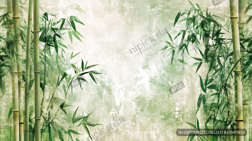 水墨竹林意境圖