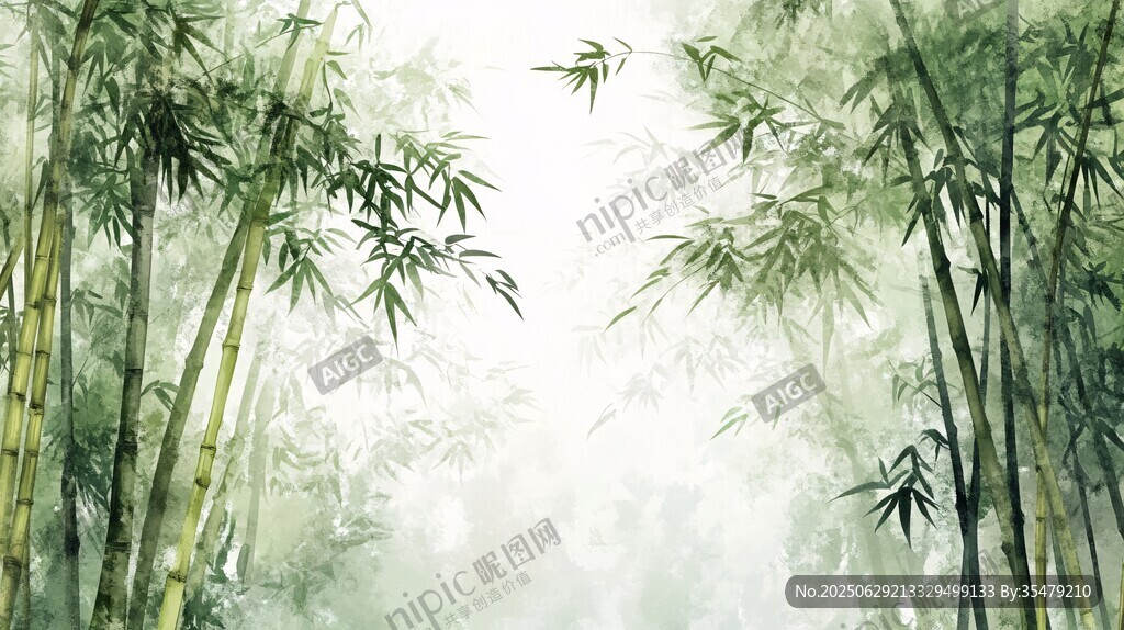 水墨竹林間的清幽景致
