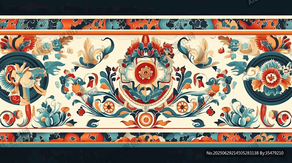傳統(tǒng)中式古典花紋裝飾圖案