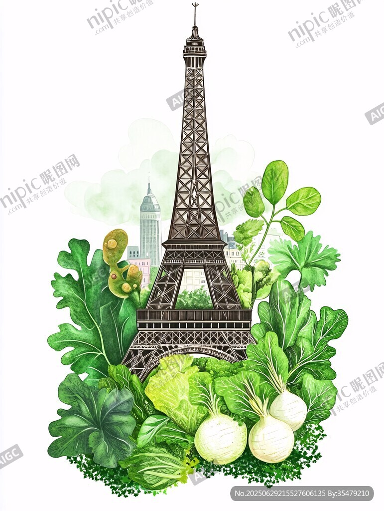 埃菲爾鐵塔旁的蔬菜景觀