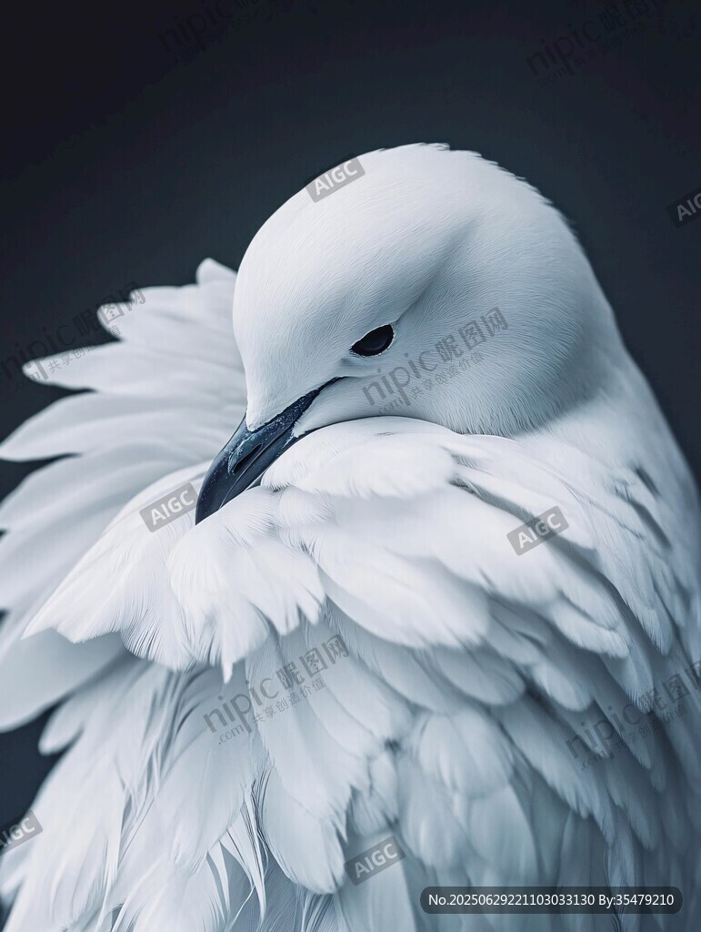 靜憩白鳥 優雅羽毛之美
