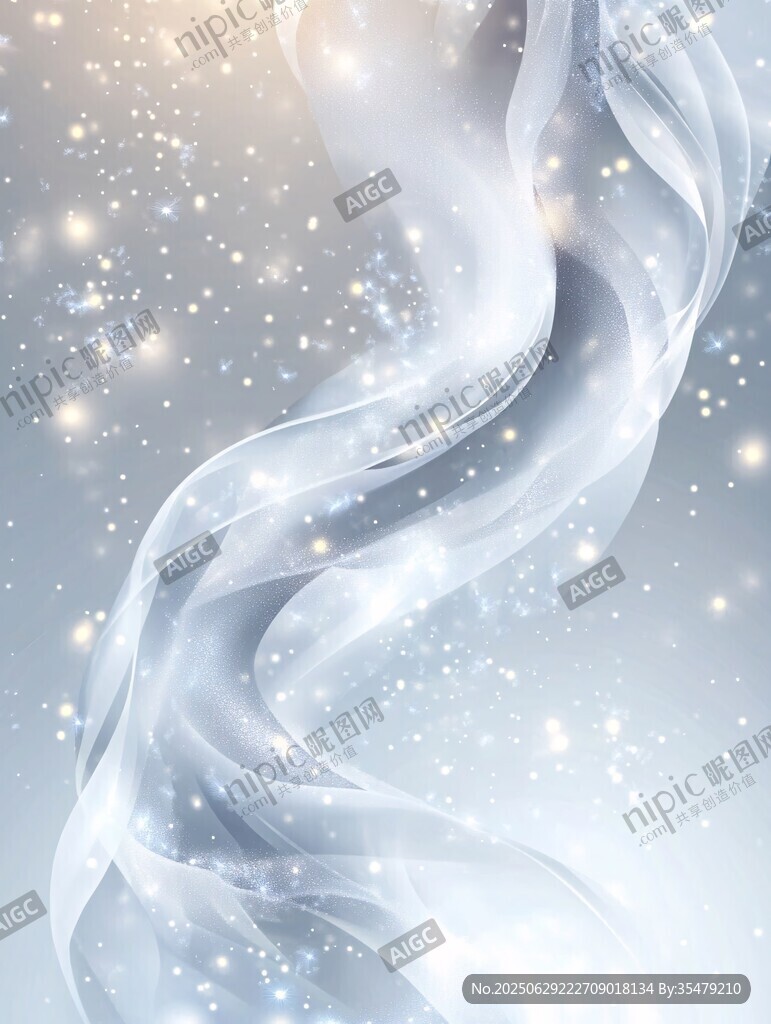 夢(mèng)幻飄帶閃爍星光背景圖