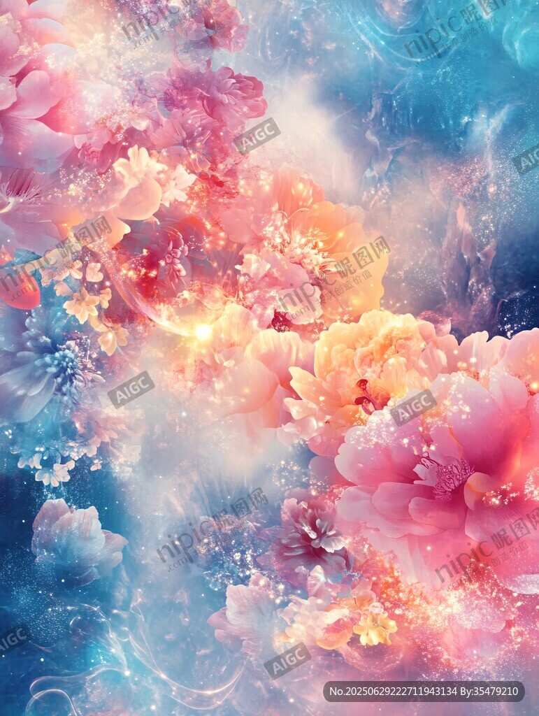 夢幻繁花綻放絢麗色彩