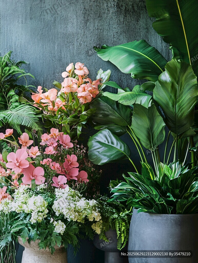 多彩花卉綠植組合景觀