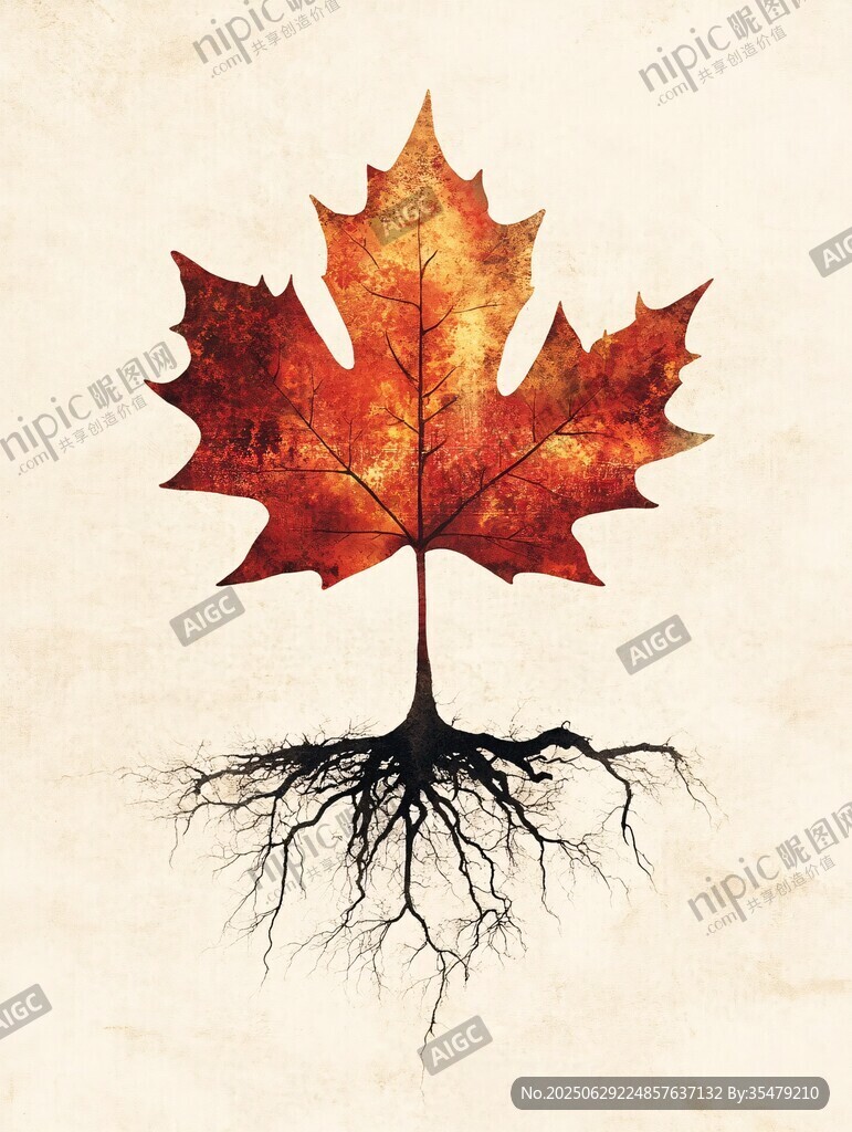 紅葉根系圖 自然生命之美