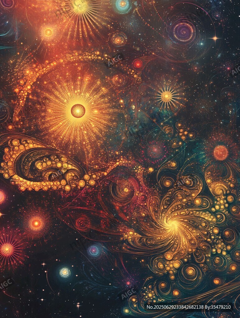 夢幻宇宙炫彩星云圖案