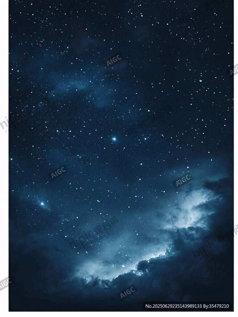 夢幻星空下的云海