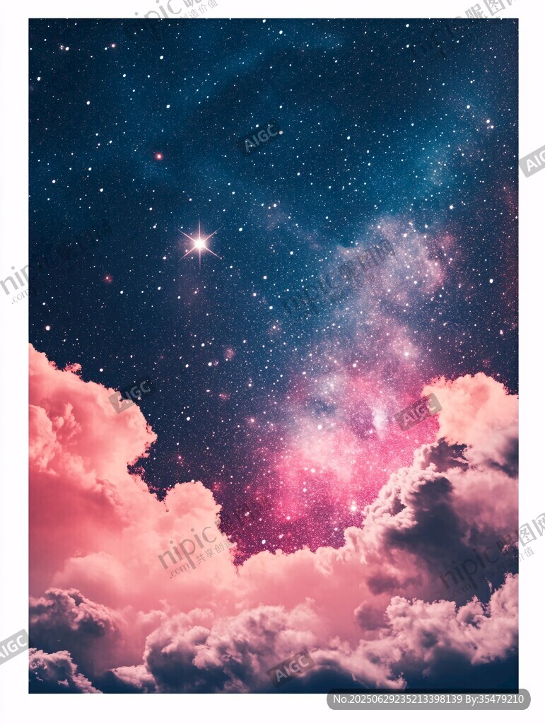 夢幻星空下的絢爛云海