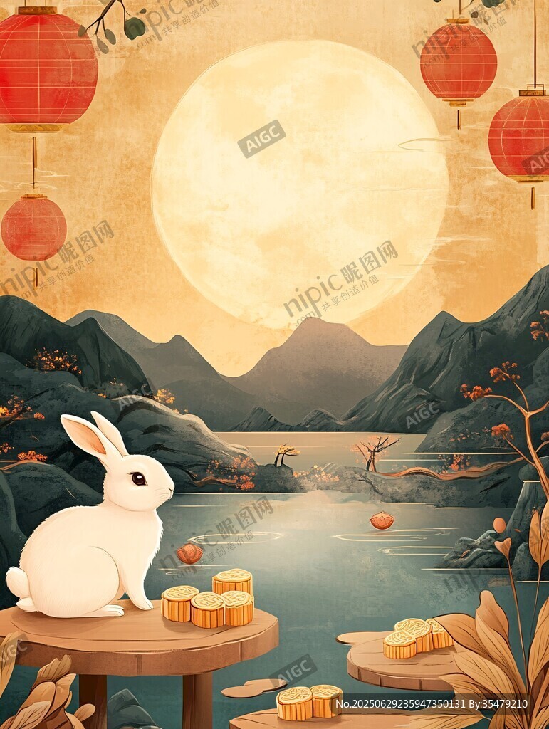 玉兔賞月享中秋
