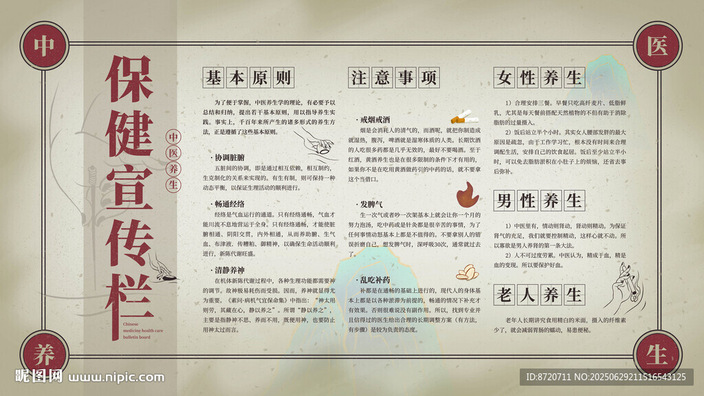 中醫(yī)養(yǎng)生保健宣傳欄