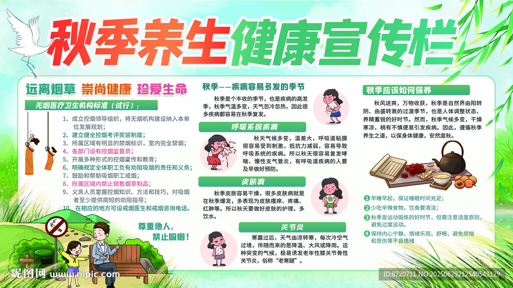 秋季養(yǎng)生健康宣傳欄展示